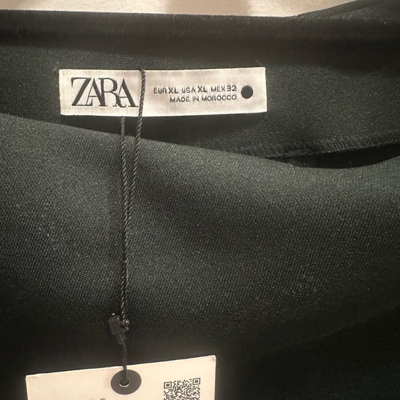 Zara Deep Green dress with rushing on the side boat neck and slit in rear. - Picture 7 of 9